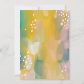 Heldergeel, geel, geverfd baby shower kaart (Achterkant)