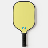 Heldergeel gepersonaliseerd monogram pickleball paddle (Voorkant)