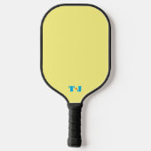 Heldergeel gepersonaliseerd monogram pickleball paddle (Achterkant)