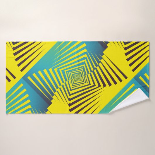 Heldergeel Groen Abstract Oerwoud Stijlpatroon Badhanddoek (Badhanddoek)