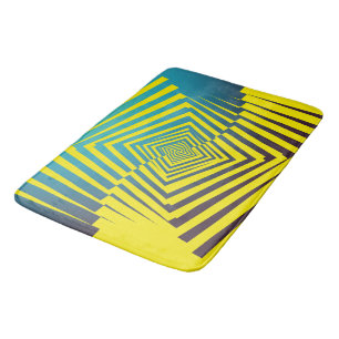 Heldergeel Groen Abstract Oerwoud Stijlpatroon Badmat