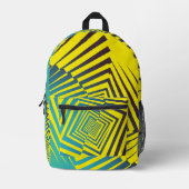 Heldergeel Groen Abstract Oerwoud Stijlpatroon Bedrukte Rugzak (Voorkant)