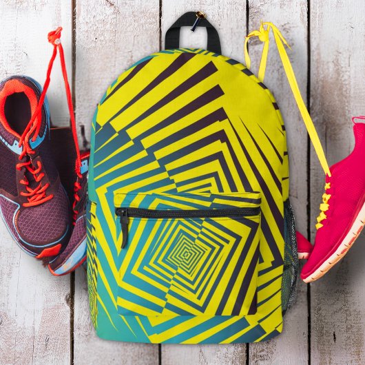 Heldergeel Groen Abstract Oerwoud Stijlpatroon Bedrukte Rugzak