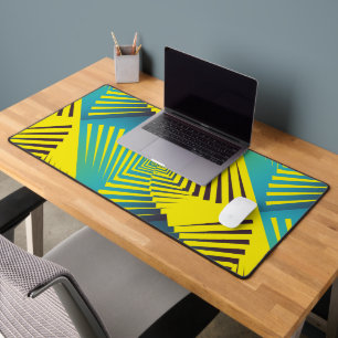 Heldergeel Groen Abstract Oerwoud Stijlpatroon Bureaumat