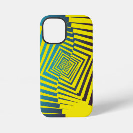 Heldergeel Groen Abstract Oerwoud Stijlpatroon iPhone 12 Mini Hoesje