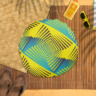 Heldergeel Groen Abstract Oerwoud Stijlpatroon Rond Kussen