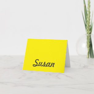 Heldergeel Neon Trendy Monogram Notitiekaartje