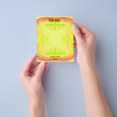 Heldergeel omlijst menupapier flyer (Hand)