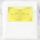 Heldergeel Product Label Gold Shimmer Lijst (Tas)
