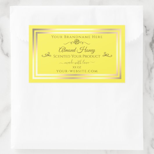 Heldergeel Product Label Gold Shimmer Lijst (Tas)
