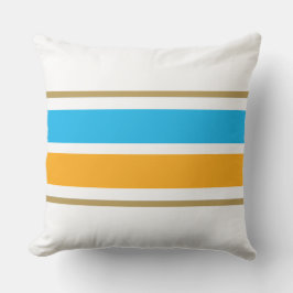 Heldergeel Sinaasappel Sky Blue White Racing Strip Buitenkussen