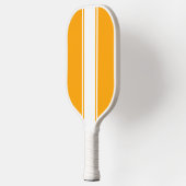 Heldergeel Sinaasappel Wit Verticale Racing Stripe Pickleball Paddle (Links)