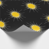 Heldergeel stralend zonnezonpatroon cadeaupapier (Hoek)