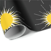 Heldergeel stralend zonnezonpatroon cadeaupapier (Rol Hoek)
