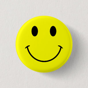 Heldergeel stutvlak ronde button 3,2 cm