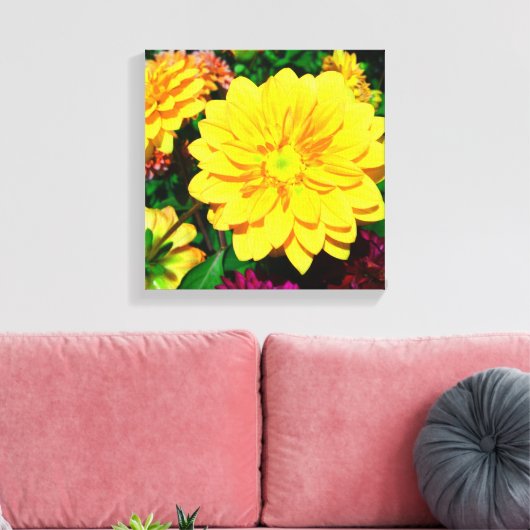 Heldergeel ventilatorcanvas canvas afdruk (Insitu (Woonkamer))