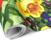 Heldergeel ventilatorpatroon cadeaupapier (Rol Hoek)