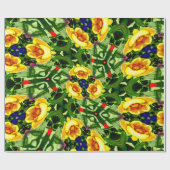 Heldergeel ventilatorpatroon cadeaupapier (Vlak)