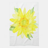 Heldergeel Waterverf zonnebloem Theedoek (Verticaal)