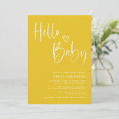 Heldergeel wit geslacht neutraal Baby shower Kaart (Staand voorkant)