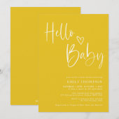 Heldergeel wit geslacht neutraal Baby shower Kaart (Voorkant / Achterkant)