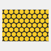 Heldergeel, zwart en wit Stip Inpakpapier Vel (Voorkant 2)