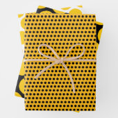 Heldergeel, zwart en wit Stip Inpakpapier Vel (In situ)