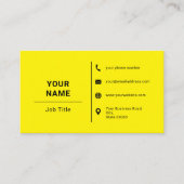 Heldergeel Zwart Minimalistische aangepaste Logo-t Visitekaartje (Voorkant)
