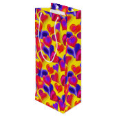 Heldergekleurd hart | VALENTIJNSDAG Wijn Cadeautas (Achterkant Gekanteld)