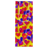 Heldergekleurd hart | VALENTIJNSDAG Wijn Cadeautas (Voorkant)