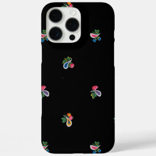 Heldergekleurde bloemen, bladeren en paisley motie iPhone 16 pro max hoesje