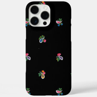Heldergekleurde bloemen, bladeren en paisley motie iPhone 16 pro max hoesje