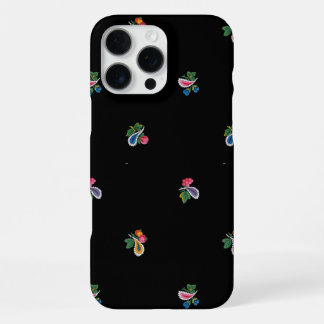 Heldergekleurde bloemen, bladeren en paisley motie iPhone 16 pro max hoesje