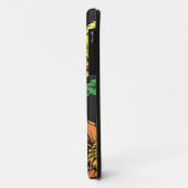 Heldergekleurde bloemen komen op uit een zwarte ac Case-Mate iPhone case (Achterkant/links)
