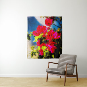 Heldergekleurde Bloemen Wandtapijt Wandkleed