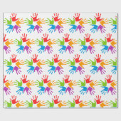 Heldergekleurde diversiteit Handhand-prints Cadeaupapier (Vlak)