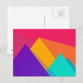 Heldergekleurde geometrische driehoeken en piramid briefkaart (Voorkant / Achterkant)