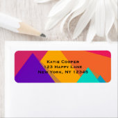 Heldergekleurde geometrische driehoeken en piramid etiket (Insitu)