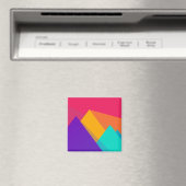 Heldergekleurde geometrische driehoeken en piramid magneet (Insitu (Vaatwasser))