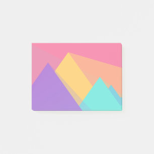 Heldergekleurde geometrische driehoeken en piramid post-it® notes