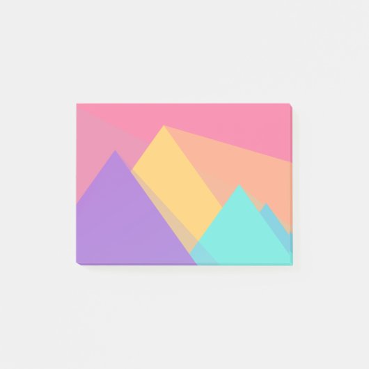Heldergekleurde geometrische driehoeken en piramid post-it® notes (Voorkant)
