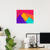 Heldergekleurde geometrische driehoeken en piramid poster (Thuiskantoor)