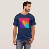 Heldergekleurde geometrische driehoeken en piramid t-shirt (Voorkant volledig)