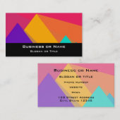 Heldergekleurde geometrische driehoeken en piramid visitekaartje (Voorkant / Achterkant)