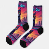 Heldergekleurde sokken RANDOPIX Katten als baas 00 (Links)