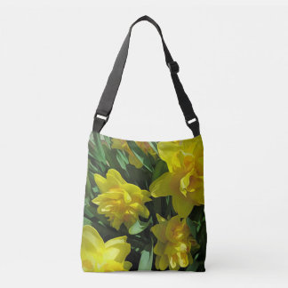 Heldergele affodils crossbody tas