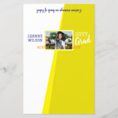 Heldergele afstudeerfeest aangepaste snoepbar verp flyer (Voorkant)