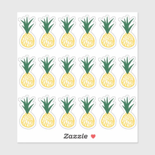 Heldergele ananananastickers sticker (Vel)