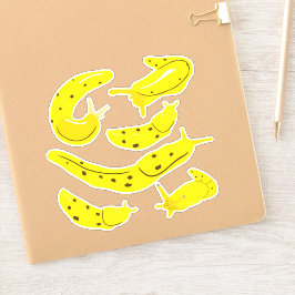 Heldergele Banaan Slugs Sticker Set