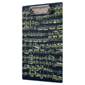 Heldergele Beethovenbladmuziek op blauw Klembord (Links)